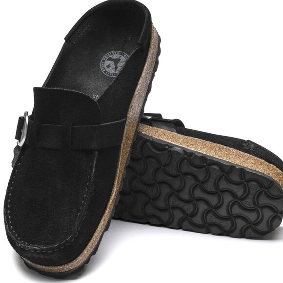 Birkenstock Buckley Suede Leather Clogs- Black - Picture 2 of 16